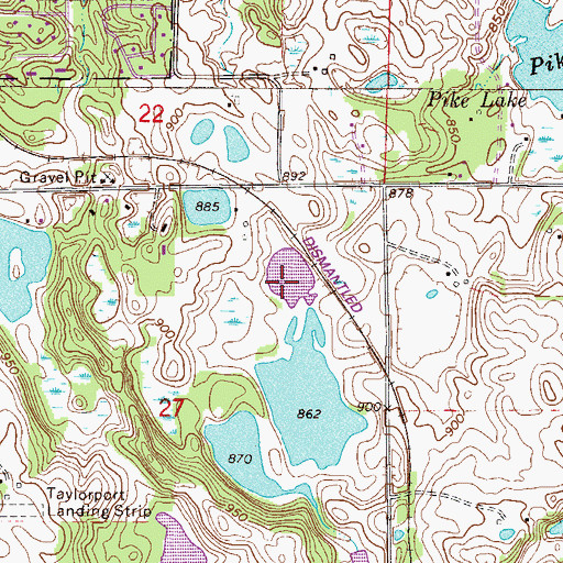 Topographic Map of Jeffers Wildlife Pond, MN