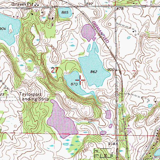 Topographic Map of Jeffers Fish Pond, MN