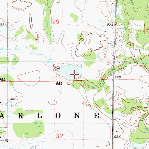Topographic Map of Calvin Harth Wildlife Structure Dam, MN
