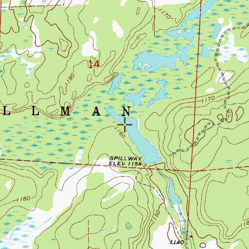 Topographic Map of Bachman Dam, MN