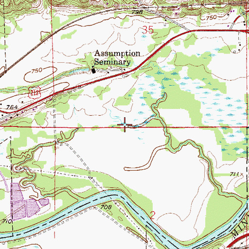 Topographic Map of Hesse Wildlife Pond, MN