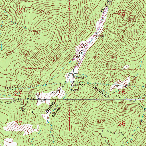 Topographic Map of Solitude Creek, CO