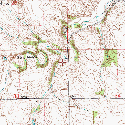Topographic Map of East Willow Creek Dam, MN