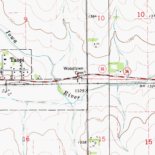 Topographic Map of East Willow Creek Dam, MN