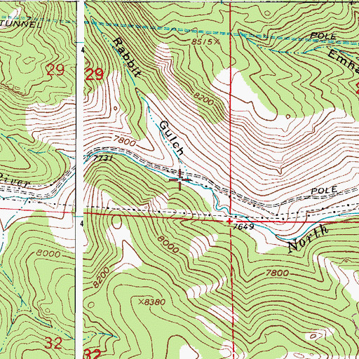 Topographic Map of Rabbit Gulch, CO