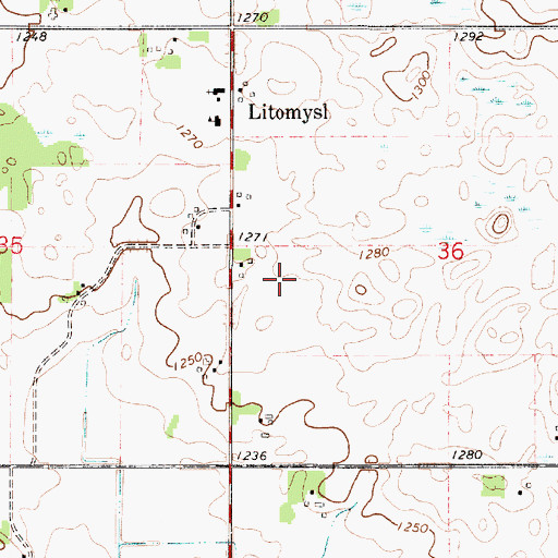 Topographic Map of Myron Standke Dam, MN