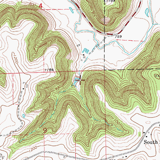 Topographic Map of Karl Rauk Detention Dam, MN
