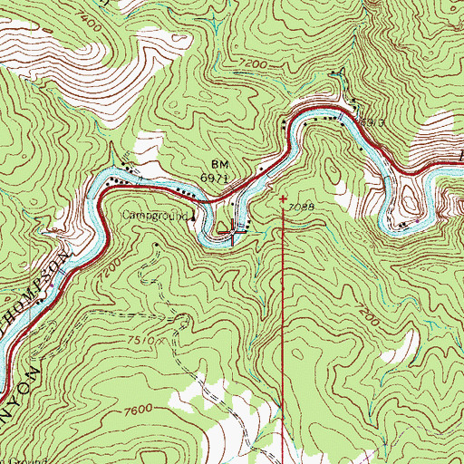 Topographic Map of Rabbit Gulch, CO