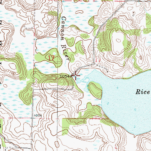 Topographic Map of Rice Lake, MN