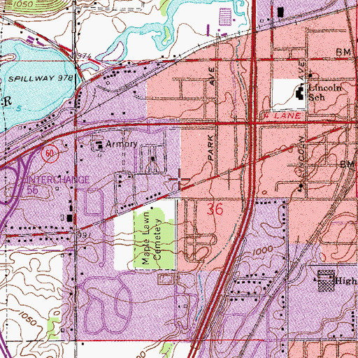Topographic Map of Kings Mill Dam, MN