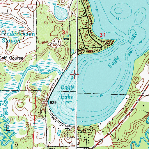 Topographic Map of Eagle Lake Dam, MN