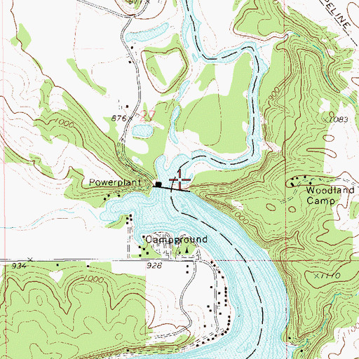 Topographic Map of Zumbro Lake Dam, MN