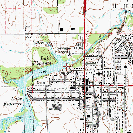 Topographic Map of Stewartville Dam, MN