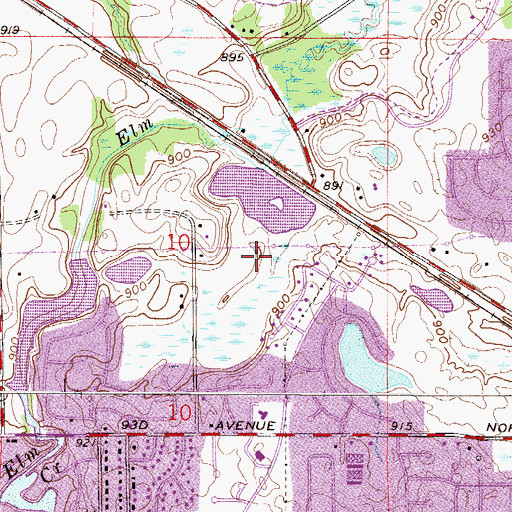 Topographic Map of Rice Lake, MN