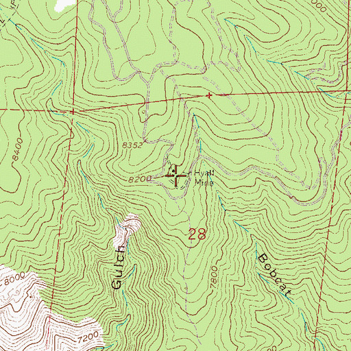 Topographic Map of Hyatt Mine, CO