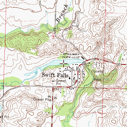 Topographic Map of Swift Falls Reservoir, MN