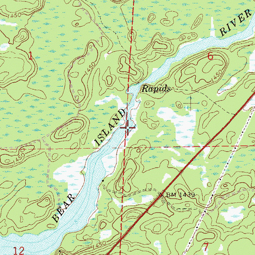 Topographic Map of Bear Island Reservoir, MN