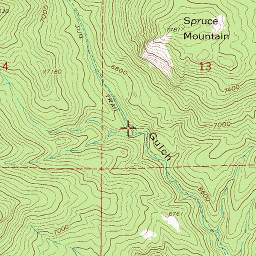 Topographic Map of Spruce Gulch, CO