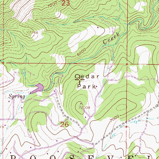 Topographic Map of Cedar Park, CO
