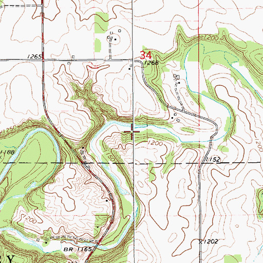 Topographic Map of Bear Creek Reservoir, MN