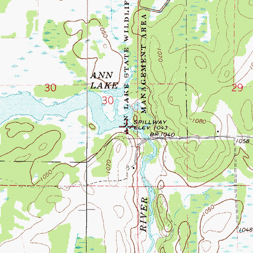 Topographic Map of William Peal Junior Memorial Dam, MN