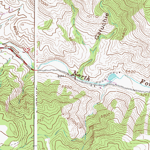 Topographic Map of Galuchie Gulch, CO