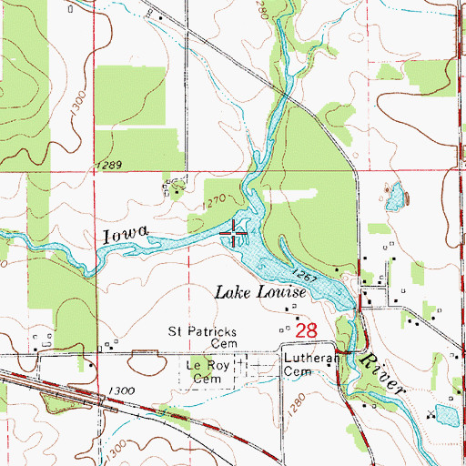 Topographic Map of Lake Louise, MN