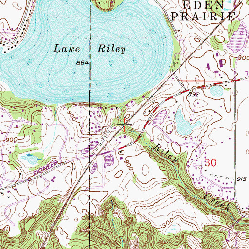 Topographic Map of Riley Lake, MN