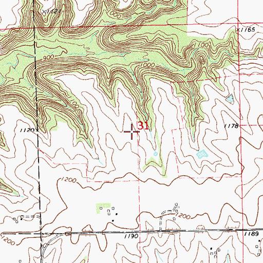 Topographic Map of Lenard Greden Detention Dam, MN