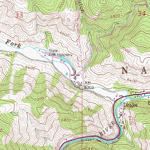 Topographic Map of Bobcat Gulch, CO