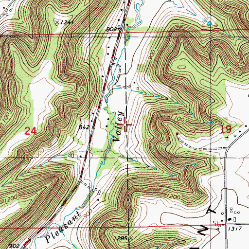 Topographic Map of Pleasant Valley Site Number 8 Dam, MN