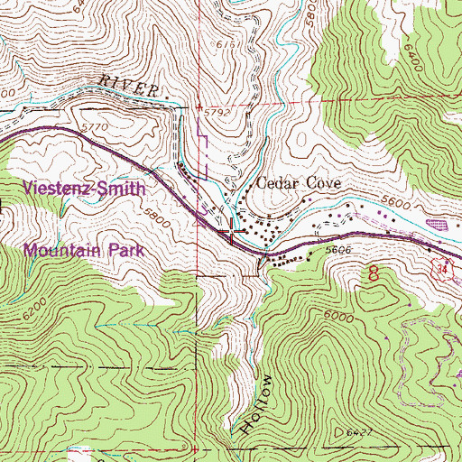 Topographic Map of Cedar Creek, CO