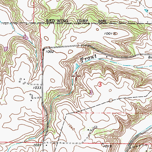 Topographic Map of Arthur Voth Detention Dam, MN
