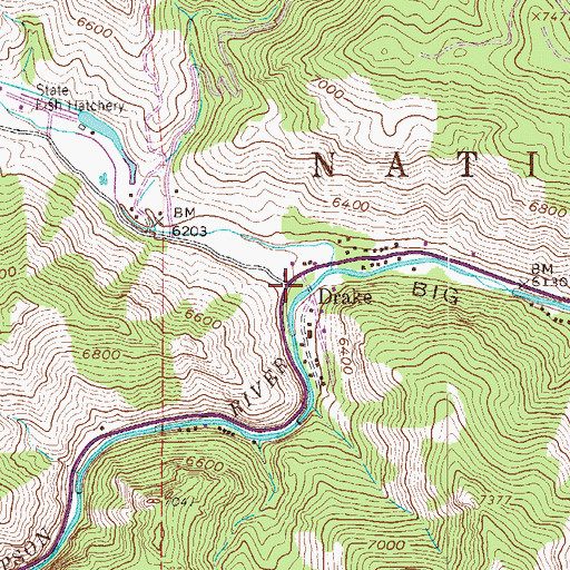 Topographic Map of Drake, CO