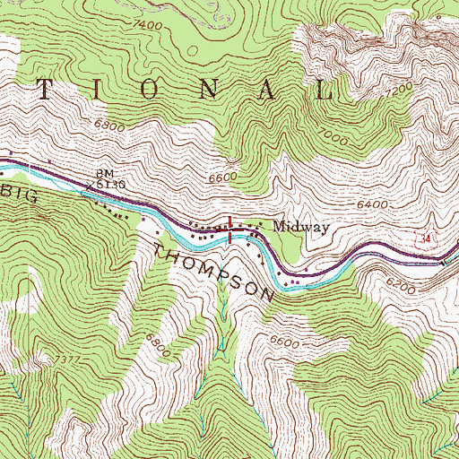 Topographic Map of Midway, CO