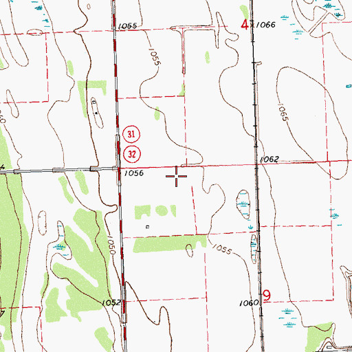 Topographic Map of Wild Rice River Reservoir, MN