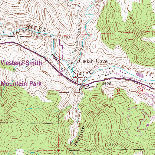 Topographic Map of Cedar Cove, CO