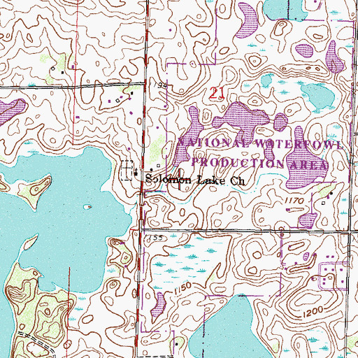 Topographic Map of Fischer Unit Dam, MN