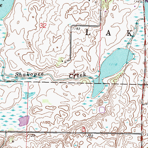 Topographic Map of Florida Slough Lake Structure Dam, MN