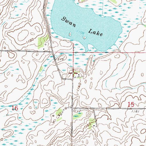 Topographic Map of Swan Lake Watershed Structure Dam, MN