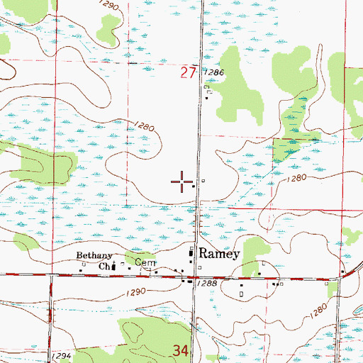 Topographic Map of Cross Lake, MN