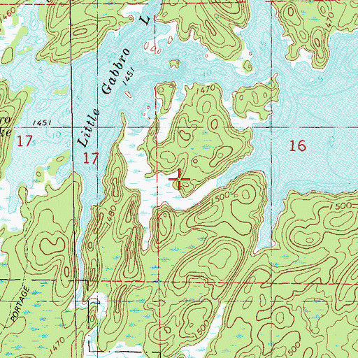 Topographic Map of Gabbro Lake Number 1 Dam, MN