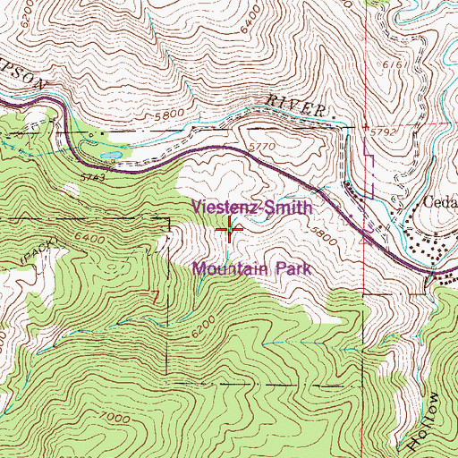 Topographic Map of Loveland Mountain Park, CO