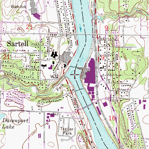 Topographic Map of Mississippi River Dam, MN
