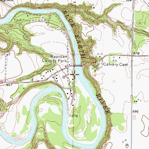 Topographic Map of Rapidan Dam, MN