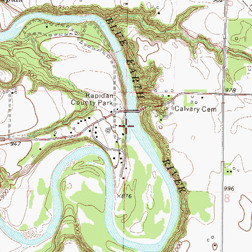 Topographic Map of Rapidan Lake, MN