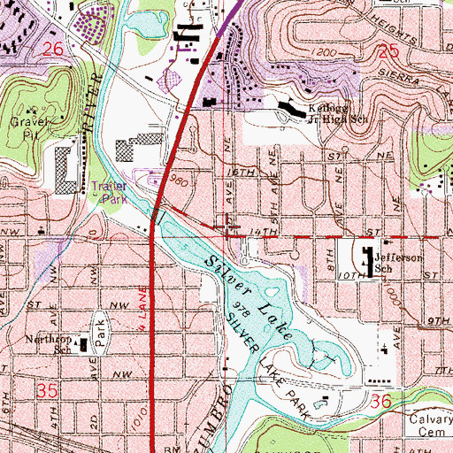Topographic Map of South Branch Zumbro River Dam, MN