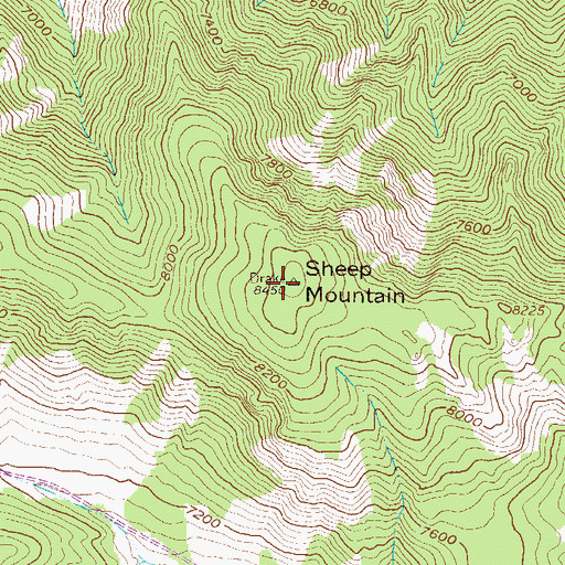 Topographic Map of Sheep Mountain, CO