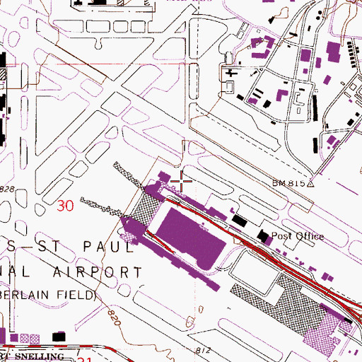Topographic Map of Snelling Lake Outlet Dam, MN