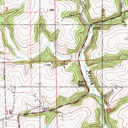 Topographic Map of Structure R-1 Dam, MN